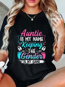 100% Cotton Unisex Gender Reveal Design for a Keeper of the Gender Aunt T-Shirt