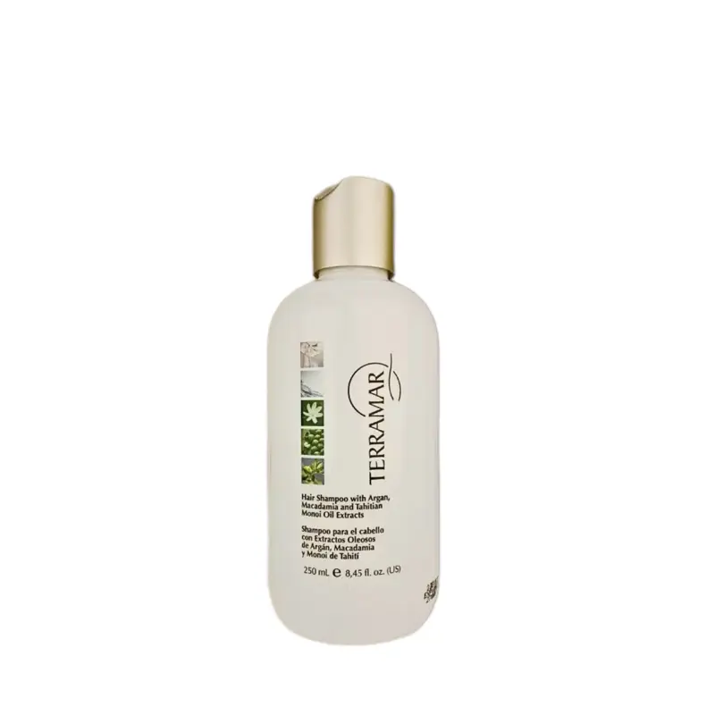Terramar Luxury Hair Shampoo with Argan, Macadamia, Tahitian Monoi Oil Extracts, Natural Silk Protein, Sulfate-Free Formula, 8.45 fl oz
