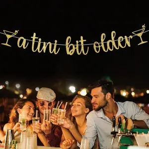 Glitter a Tini Bit Older Martini Theme Banner, Perfect for Birthdays & Cocktails, Birthday Party Decorations, Ideal for Celebrations