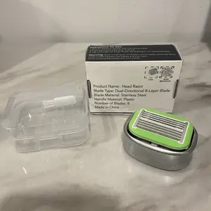 SNIPEACE Bald Head Razor for Men Dual Directional 8 Layer Blade Head Shaver, Anti Scratch Comb & Anti Bump Design, Full Body Waterproof Washable, Replaceable Heads & Full Body Shaving (Legs/Arms), Sensitive Skin Friendly, Ideal for Daily/Travel/Gift Use