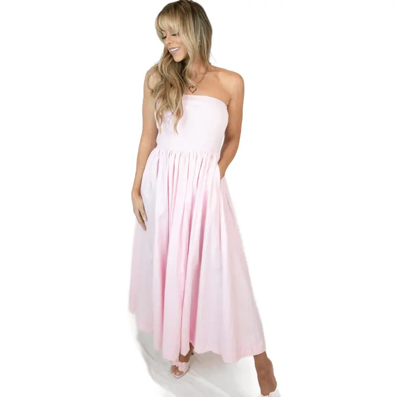 flowy midaxi dress Crystal Lake Halter Neck Pearl Maxi Dress White main image 0
