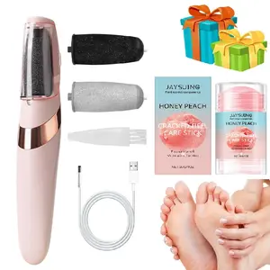 Electric Foot Callus Remover Set with Peach Heel Cracked Care Stick, Home Use, Easy Peeling Dead Skin, Smooth Crack-Free Heels, Unisex