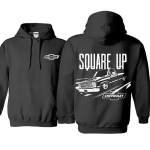 Retro Square Up Squarebody Trucks Hoodie, Truck Lover Chevy Gang Tee Gift For Him Classic Casual Menswear Top