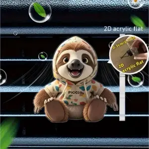 5PCS Cute Sloth Puppy Car Air Freshener Clips Acrylic Vent Diffuser Funny Car Aromatherapy Dashboard Decor Cute Car Accessories Aesthetic Interior Decoration Long Lasting Car Perfume Clip Trendy Car Decor Festive Holiday Gift