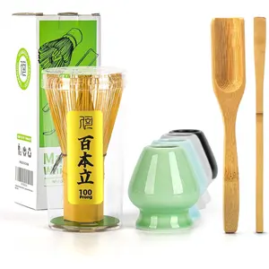 MA-01  Matcha Ceremony Accessory, Matcha Whisk (Chasen), Traditional Scoop (Chashaku),  Spoon, Whisk Holder, The  Set to Prepare a Traditional Cup of Matcha....