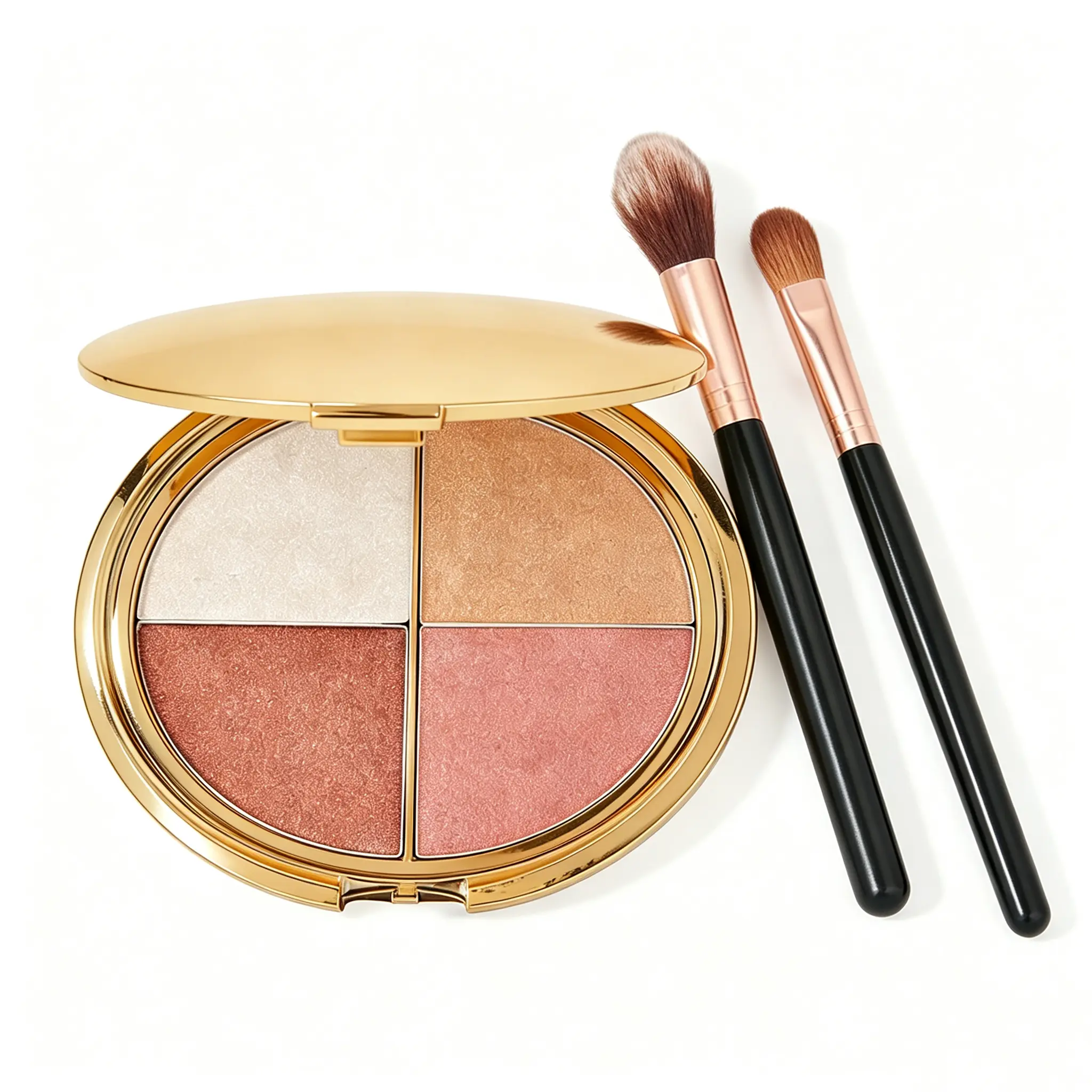 Women's Highlighter & CheekPaletteGlowjiuHighlighter&Cheek Palette with Brush, a 4-in-1Multi-FunctionalMakeupPalette S forHighlighter,Eyeshadow, Blush,Contouring, andFoundation