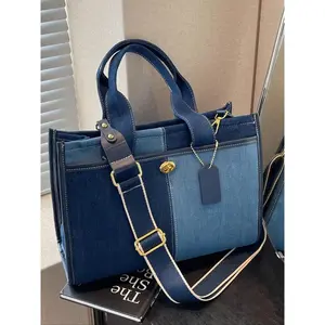 Women's Denim Tote Bag, Casual Versatile Shoulder Bag for Daily Used, Trendy All-match Ladies Purse Bag for Teen Girl Women College Student, for Students and Outdoor, Tote Bag for Women, Handbag Shoulder Bag