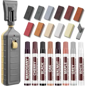 Vinyl Floor Repair Kit with Heat Pen - 11 Colors Hardwood Laminate Floor Wax  Furniture Touch Up Marker Linoleum Repair Kit Restore Any , Stains, Cracks, Hole for Floor, Door, Cabinet