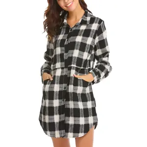 Women's Plaid Long Sleeve Button-Down Shirt | Oktoberfest Casual Flannel Blouse & Tunic Top