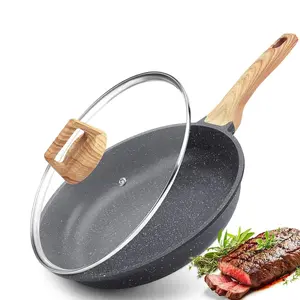 Non-Stick Cast Iron Skillet with Lid, Pan, Durable Kitchen Cooking Pot for Home Use, Perfect for Frying & Stir-Fry, Design