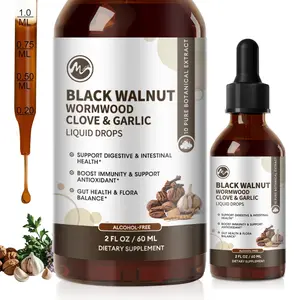 M inch Black Walnut & Wormwood Liquid Extract Drops, Clove Botanical Tincture Complex Daily Herbal Dietary Supplement, 2 Fl Oz
