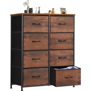 8 Drawers Dresser for Bedroom Chest Organizer Storage Tower with Fabric Bins