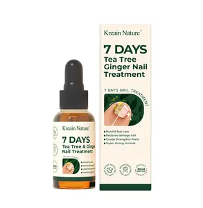 Kreain Nature 7 Days Tea Tree & Ginger Nail Treatment for Thickened Yellowed Brittle Cloudy Nails & Nail Loss Natural Plant Extracts Antifungal Penetrating Repair 30ml-32