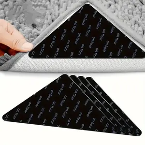 4/8/12/24-Pack (Multi-Pack Options) Heavy-Duty Carpet Gripper Underlay - Non-Slip Anti-Curling Floor Mat with PET Film Technology, Black/White/Gray/Blue/Gray/Black/ - Anti-Skid Rug Pad for Carpet, Tile, Vinyl