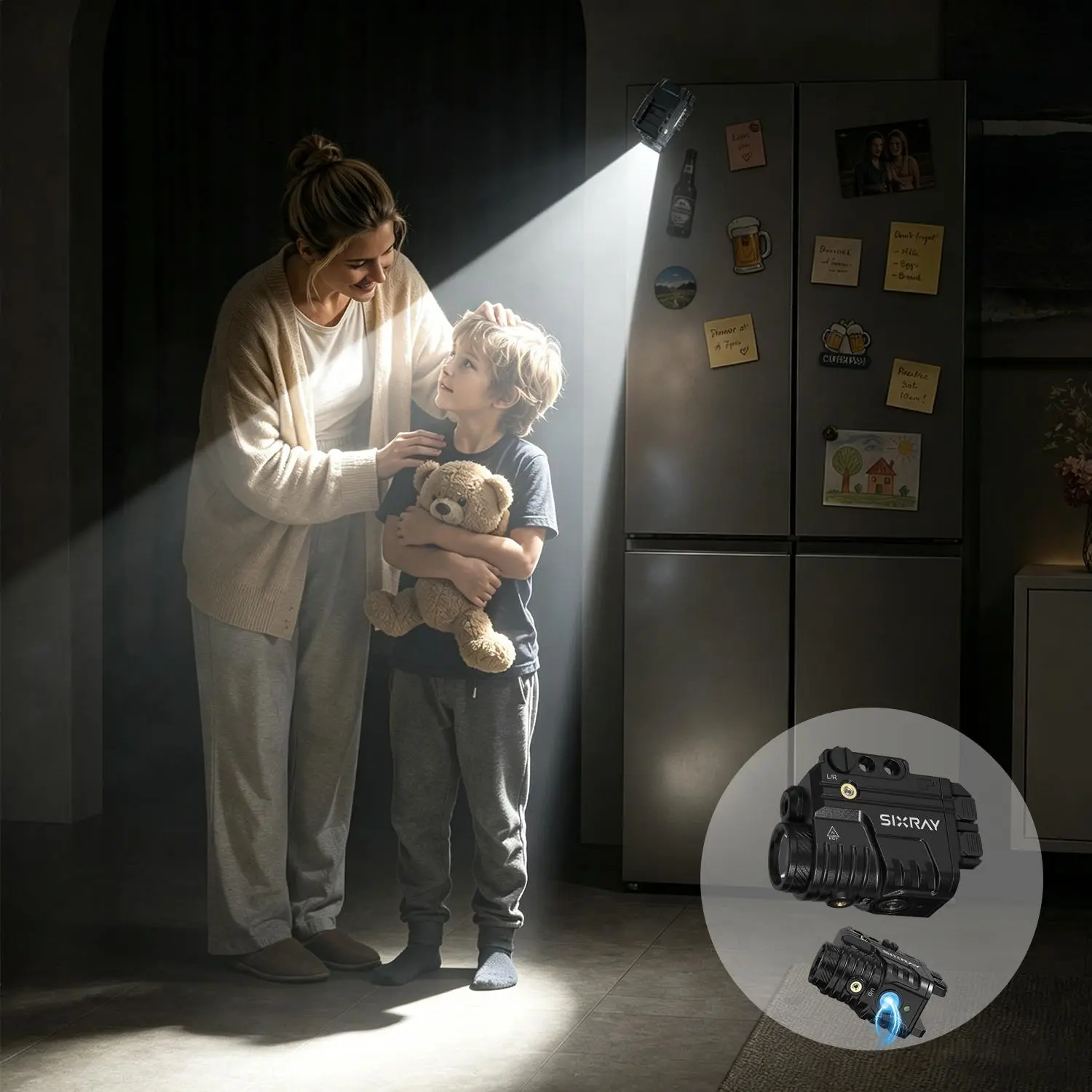 600-lumen built-in laser flashlight with magnetic multifunction for various outdoor scenarios