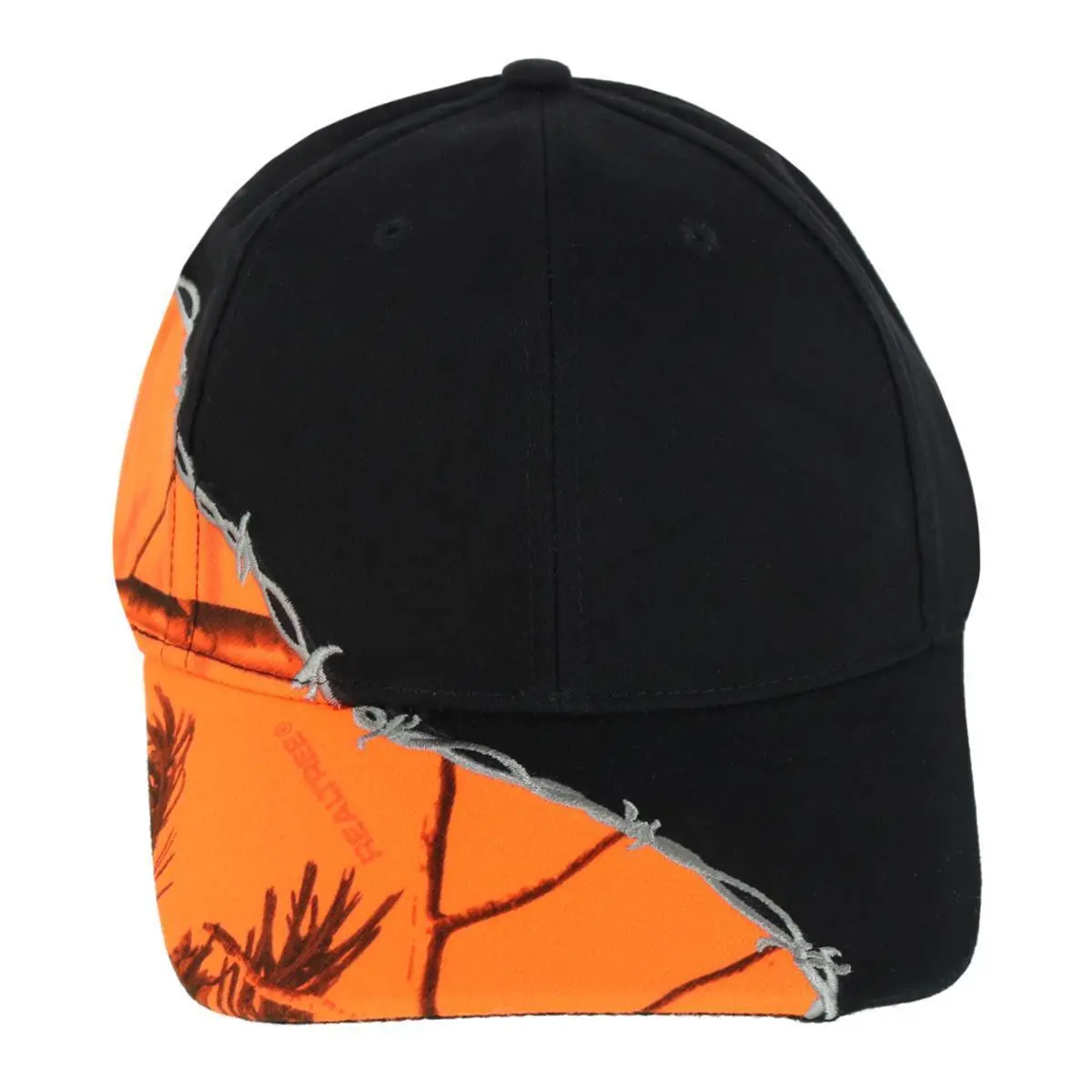 CTM Kati Unisex Camo Print Baseball Cap - Barbed Wire Embroidered, Adjustable, Sweatband, 1 Size Fits Most, Rugged Look