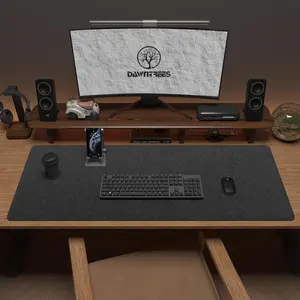 DAWNTREES Felt Desk Pad, 40''x16'' Full Desk Mat,Large Felt Mouse Pad and Keyboard Mat ，Desk Protector for Office，Table Mat Protector Cover for Home, Office, and Gaming, Back to School Gift.Dual-Purpose Felt Gaming Mouse Pad.