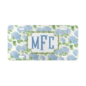 Blue Hydrangea License Plate: Personalized Floral Car Decor