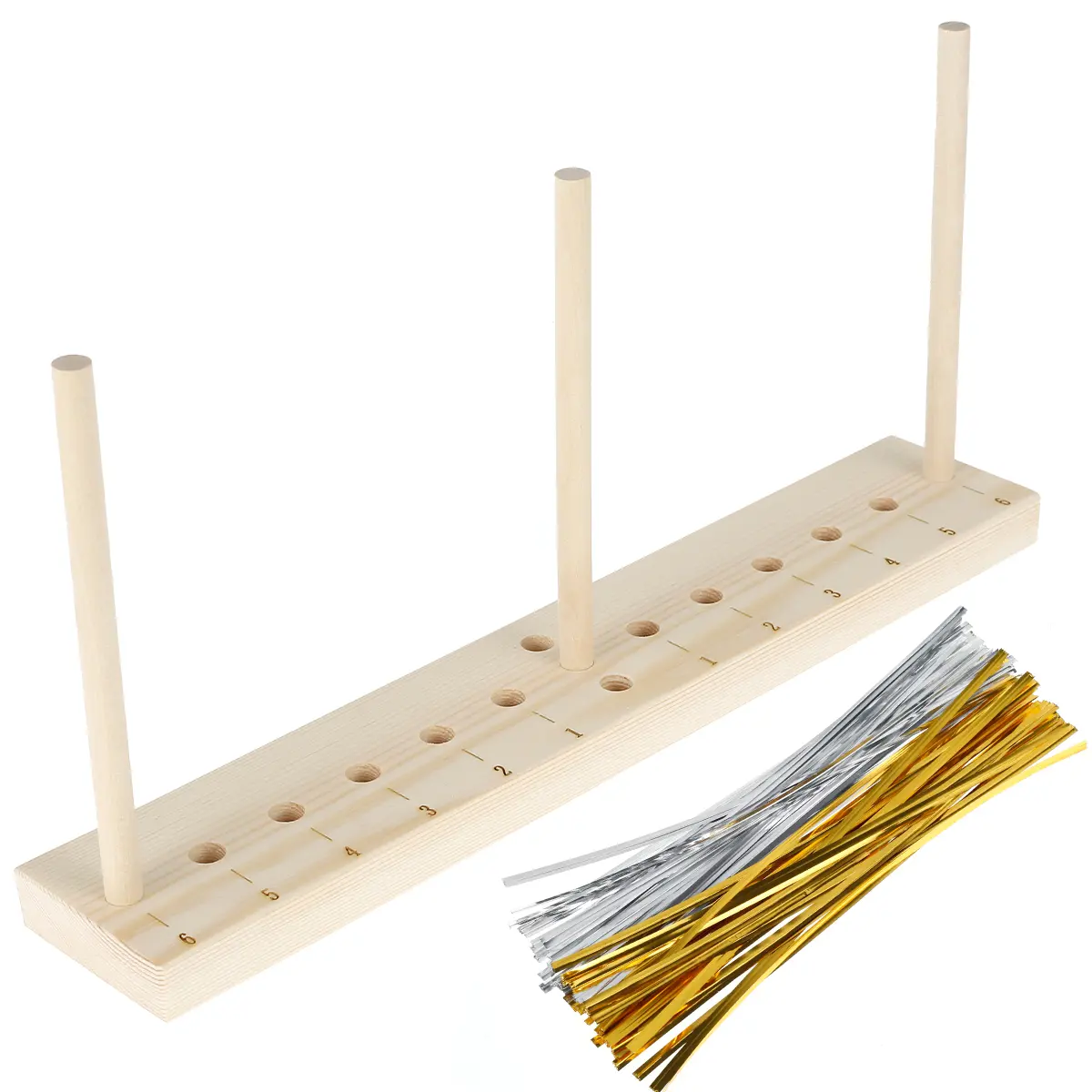 Wooden Extended Bow Maker for Ribbon Wreaths - DIY Craft Tool with Twist Ties, Halloween Light Decor Ornaments, Festive Party Supplies, Gift Option