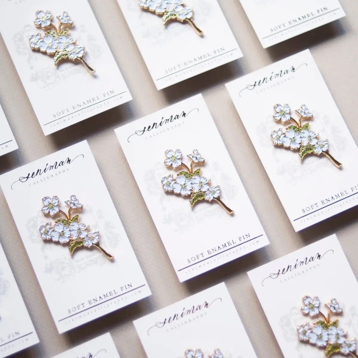 White Dogwoods Soft Enamel Pin