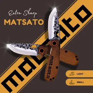MATSATO Pocket Knife – Compact Yet Powerful EDC Knife. Handcrafted Japanese-Inspired Design with Damascus Steel Blade for Sharpness & Strength. Perfect Balance of Elegance, Precision & Durability for Work, Travel & Everyday Carry
