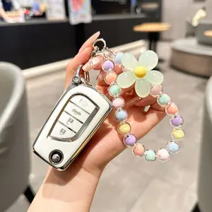 For Toyota Fortuner Tundra Camry RAV4 Highlander Corolla Smart Key TPU Keys Case Shell Protector with Keychain