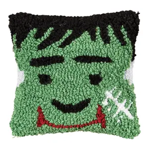 C&F Home 8" x 8" Frankenstein Hooked HalloweenThrow Pillow