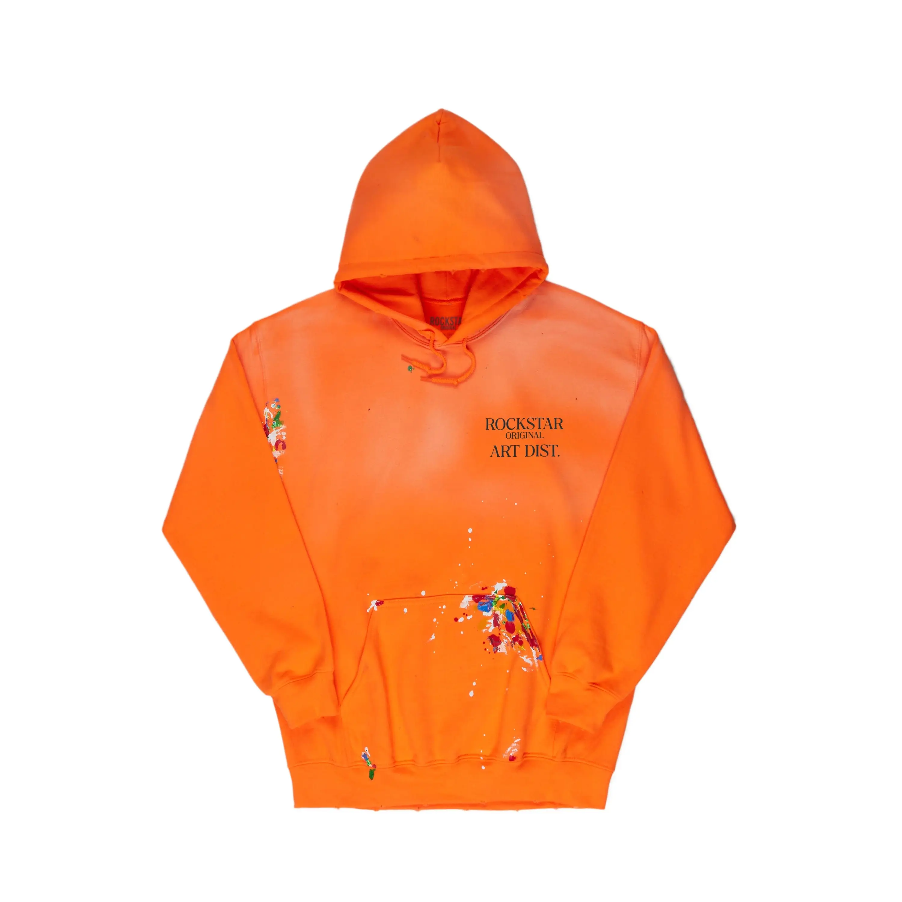 Rockstar Art Dist. Orange Graphic Hoodie