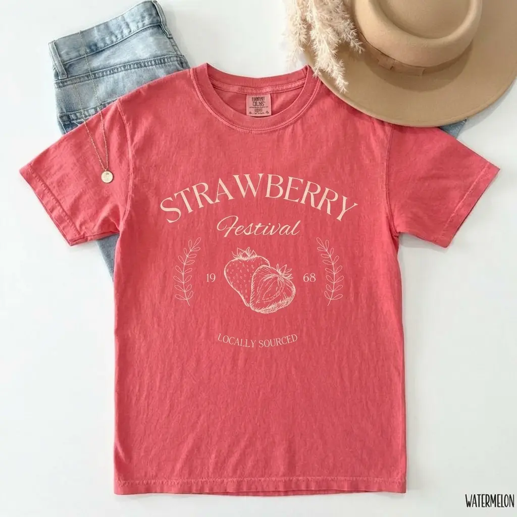 Comfort Colors Strawberry Vintage Shirt, Strawberry Festival Cottagecore T-Shirt,4th of July Shirt Strawberry Tee, Summer Fruit Strawberry Tee