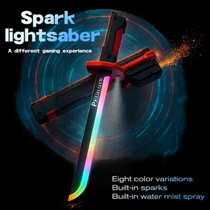 【Combo Pack】DKD Cyberpunk LED SparkBlade — 17-inch, featuring Sound, Light, and Mist Effects with 8 Lighting Modes; USB-C Rechargeable Light-Up Prop, Ideal for Cosplay, Rave Parties, and Gaming Room Decor; A Unique Easter Gift for Your Boyfriend or "Him."