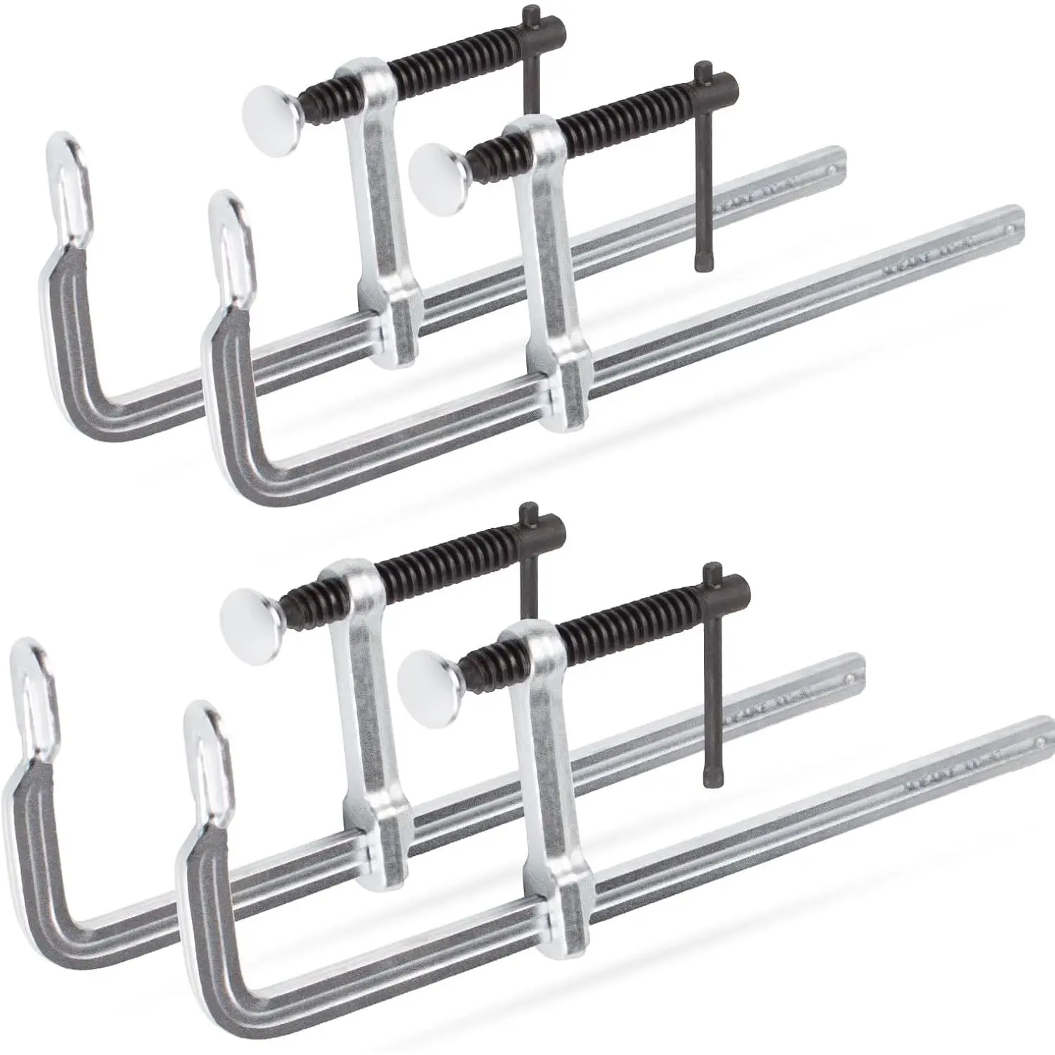 4-Pack Heavy Duty Welding Bar Clamps, 12 in Drop Forged Steel Clamps with 3 in Throat Depth, 450 Lbs Load Force for Woodworking, Metalworking, Heavy Duty Clamp