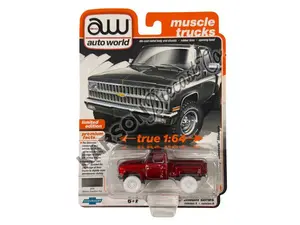 CHASE 1981 Chevrolet Silverado Stepside Pickup - Medium Graystone Poly (Premium 2024 Release 3) Diecast 1:64 Scale Model - Auto World AWSP179B