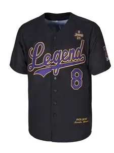 Fashion Baseball Jersey 8 Legend 24 Embroidery White & Black with Gold Lettering