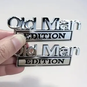 2PCS Old Man Edition 3D Emblem Sticker Badge,Funny Decals for Car,Truck,SUV,Motorcycle Metallic Finish truck decals Vehicle Exterior Decoration Waterproof Sunproof Universal Fit