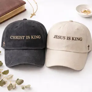 Jesus Is King Hat, Christ Is King Cap, Christian Embroidered Baseball Hat, Faith Cap, Religious Gift, Vintage Style Christian Hat