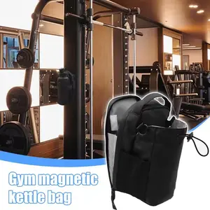 Magnetic Gym Bag Large Capacity Magnetic Carrier Bag with Phone Pocket Portable Gym Water Bottle Pouch Gym Accessories Organizer liilaimic