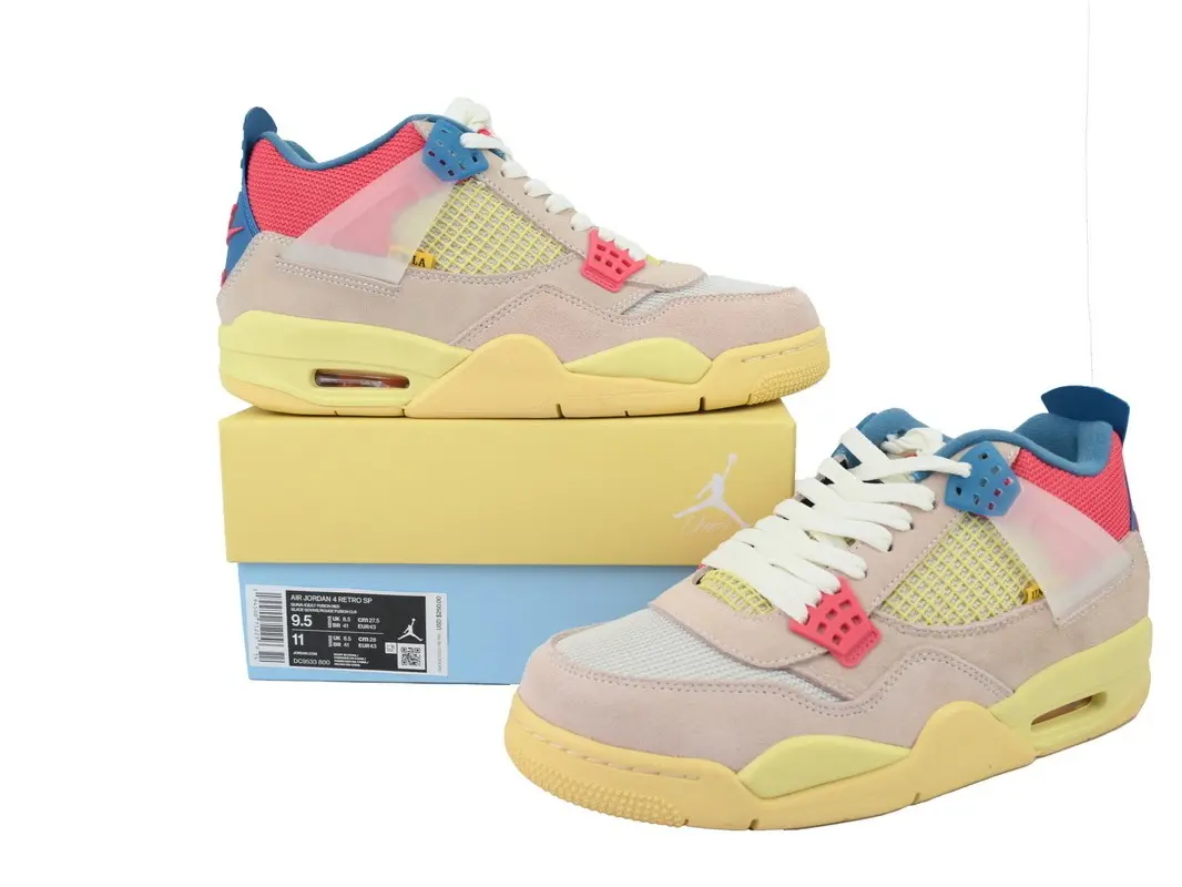 Beige Pink Blue Yellow Mid Top Retro Basketball Sneakers Suede Mesh Air Cushion Sole Original Box Unopened Street Hip Hop Couple Trend Footwear