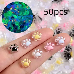 Light Blue Nail Charm Set - Pearl Starfish Shell Nail Pressing DIY Accessory Kit, Ocean Mermaid Style Acrylic Fake Tips, Perfect for Halloween, Christmas, New Year Party Nail Decoration