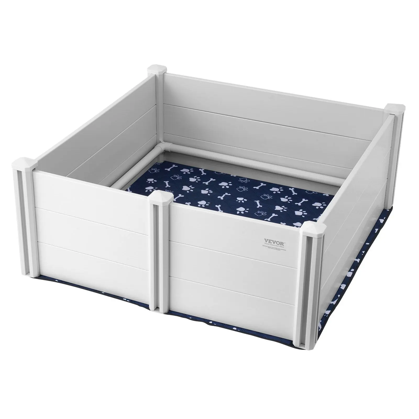 Spring New Arrivals PVC Dog Whelping Box Kit Set (48x48x18.1 in) with Rails, Peepads, Easy Access, Secure Comfortable Shelter & Complete Care and Feeding Supplies for Dogs