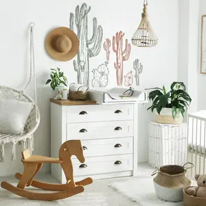 Mr. Kate Hand-Drawn Cactus Peel And Stick Wall Decals