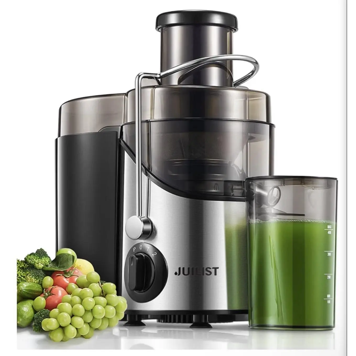 Juilist 3" Wide Mouth Juicer Extractor Max Power 800W with 3-Speed Setting & 400W Motor for Vegetable and Fruit Easy to Clean High-Speed Centrifugal