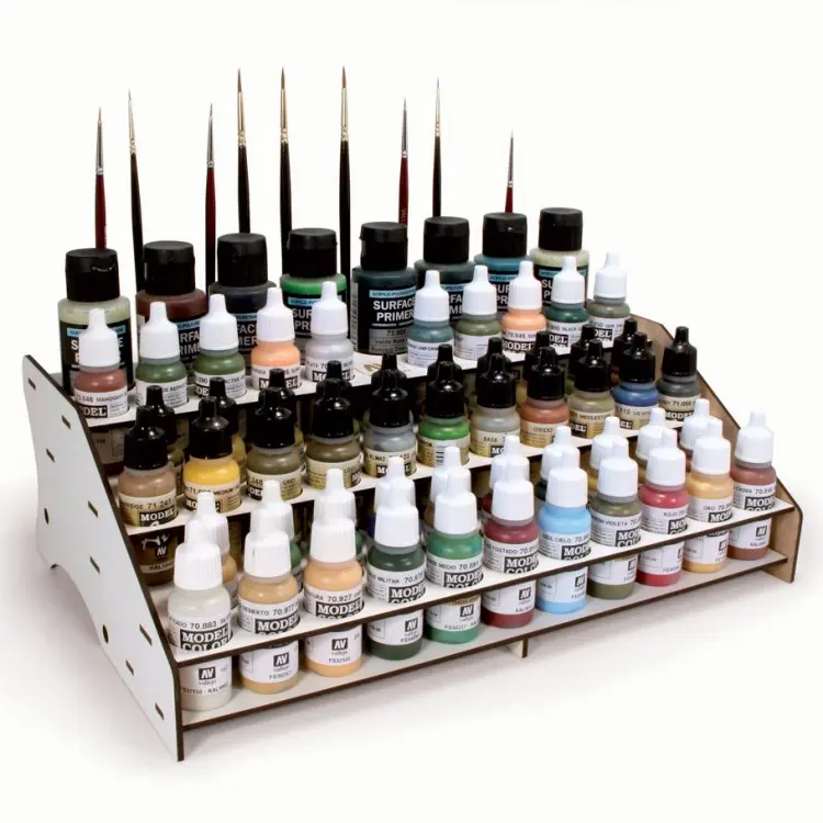 212 MAIN Acrylic Paint Stand - Acrylicos Vallejo VJP26007 Front Module Design, Easy Assembly, Bottle-Holding, Storage Solution, Compatible with Acrylic Paint Brushes for Office & School Needs