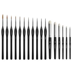 Premium Fine Detail Miniature Paint Brushes - Wood Handle Art Supplies for Acrylic/Watercolor/Scale Models, Drybrush & Micro Detailing for Warhammer 40K/Dnd/Citadel - Ideal Christmas Gift for Beginners & Hobbyists