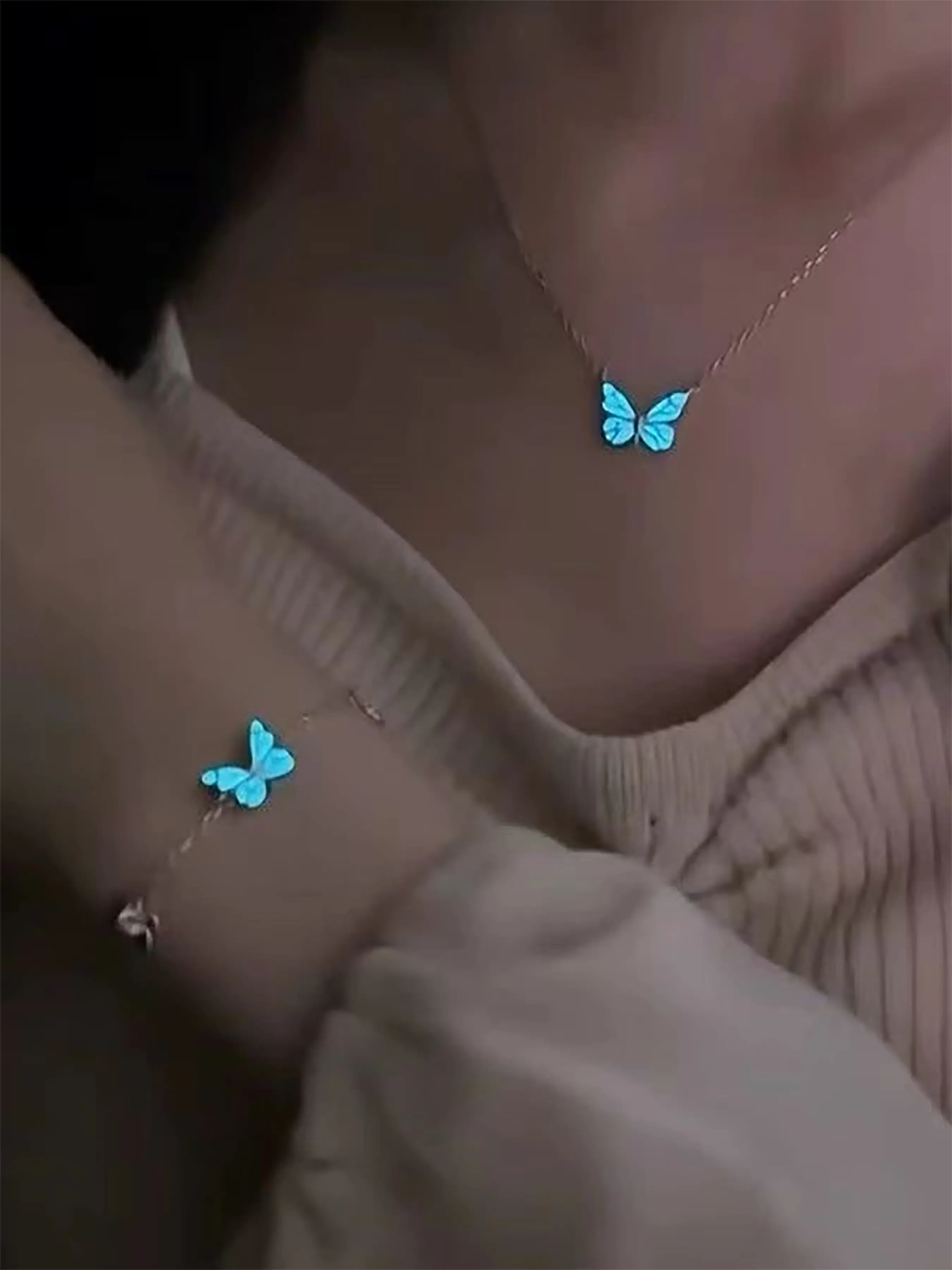 Glow-In-The-Dark Butterfly Friendship Bracelet, Alloy Chain, Charming Fashion Design Party Jewelry Gift, Perfect Holiday Present for Special Occasions