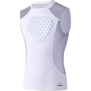 Adult Padded Chest Protector Shirt, Heart-Guard/Sternum Protection for Baseball, Football, Lacrosse, Goalies