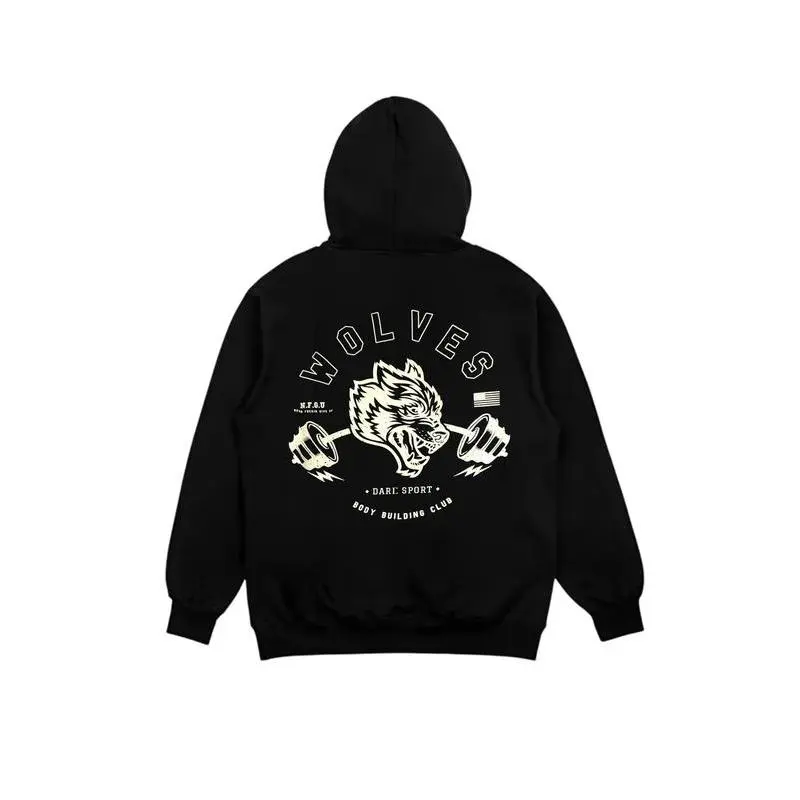 Darc Sport Wolves Gym Hoodie, Premium Fit Gym Hoodie, Men's Gym
