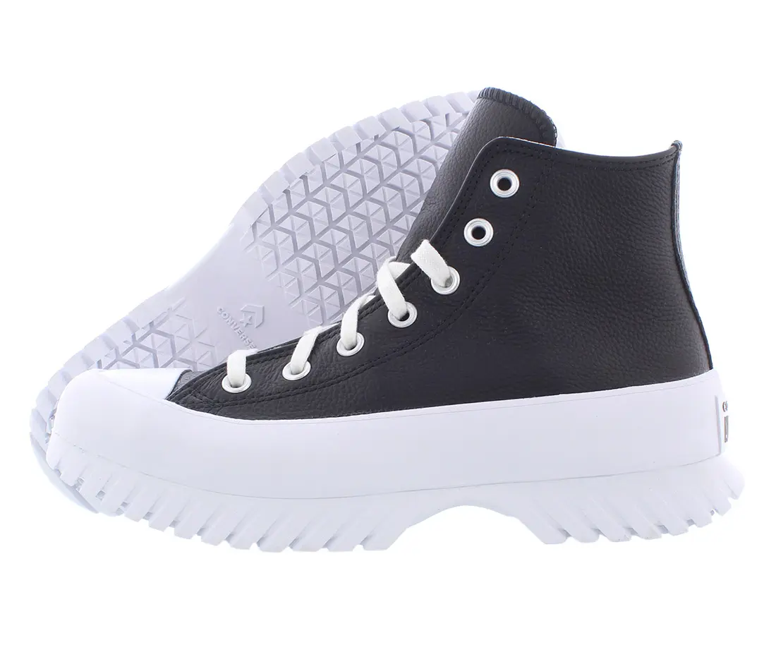Converse Chuck Taylor All Star Lugged 2.0 Unisex High Top Style Leather Hi Shoes, Chunky Trainers, Fashion Casual Trainers, Leather Panel Shoes with Thick Sole