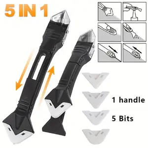 6-Piece Seam Filler Set with 5 Replacement Heads, Plastic Joint Filling Tool, Stainless Steel Blade, Multi-Functional Sealing Knife