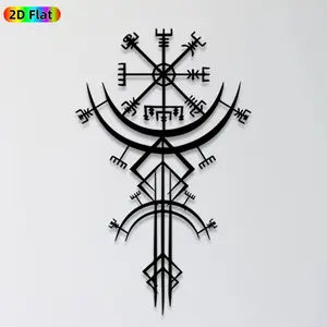 1pc Viking Rune Metal Wall Art,Viking Rune Statue Mural, Ideal Gift for New Year, Halloween, Norse Mythology Enthusiasts, Rust-Resistant Metal Wall Decor Wall Sculptures, Perfect for Living Room Wall & Garden Fence, Unique Norse Decor
