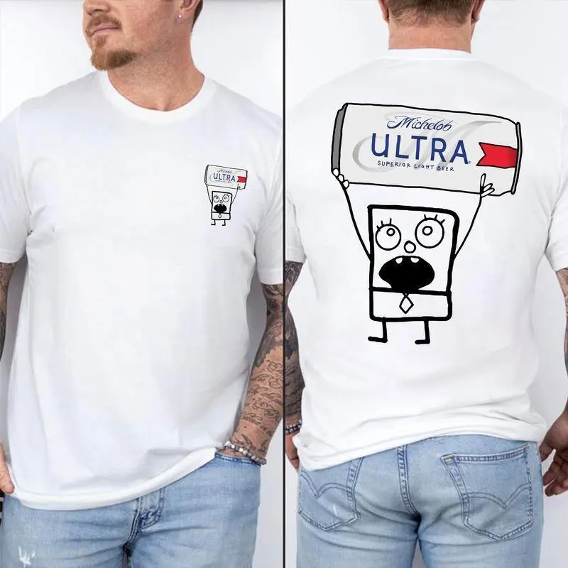 Doodlebob michelob ultra Shirt 2 Sided Funny Drinking Tshirt Summer Tshirt Doodlebob Shirt Unisex Tshirt For Men For Women